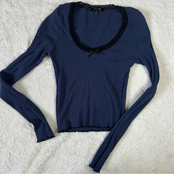 Delias blue thermal long sleeve shirt - Picture 2 of 5